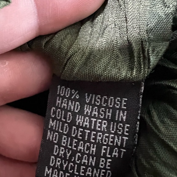 Chaudry KC Boho Olive green crinkled A-Line Skirt Medium - Picture 7 of 8